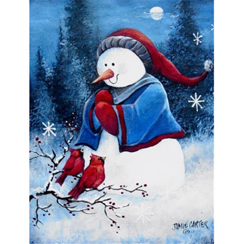 Carolines Treasures PJC1013GF Hello Winter Friends Snowman Flag Garden Size