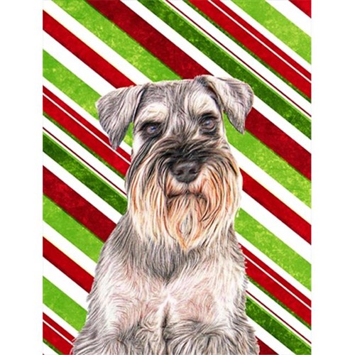 Carolines Treasures KJ1172GF Candy Cane Holiday Christmas Schnauzer Flag Garden Size