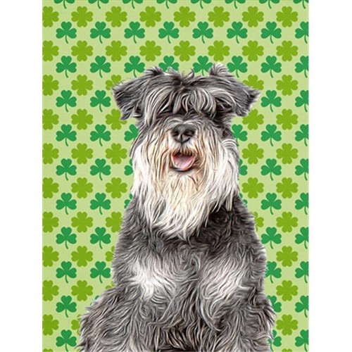 Carolines Treasures KJ1199GF St. Patricks Day Shamrock Schnauzer Flag Garden Size