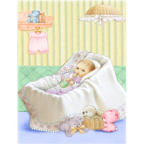 Carolines Treasures APH7093GF New Baby in Crib Flag Garden Size