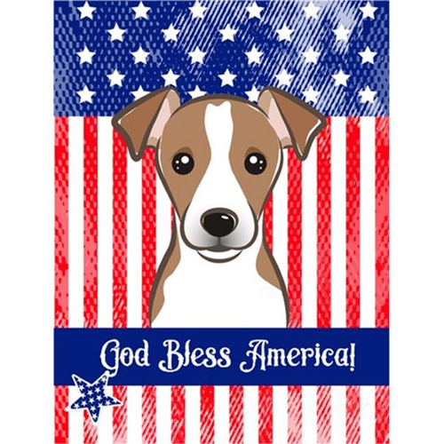 Carolines Treasures BB2190GF God Bless American Flag with Jack Russell Terrier Flag Garden