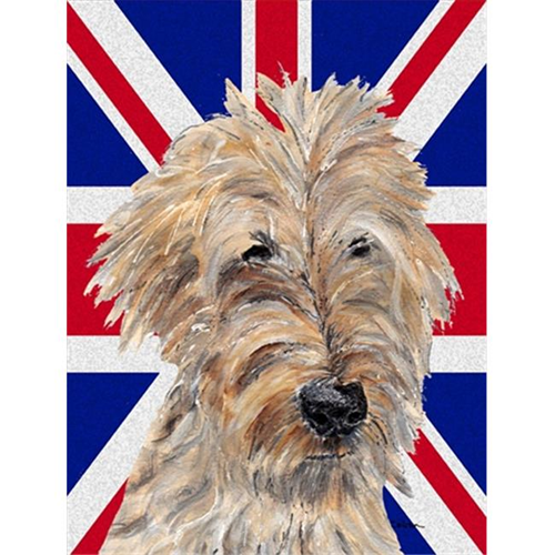 Carolines Treasures SC9859GF Golden Doodle avec drapeau anglais Union Jack British Flag taille du jardin