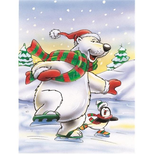 Carolyines Treasures AAH7270GF Holiday Polar Bears Ice Skating Flag taille jardin