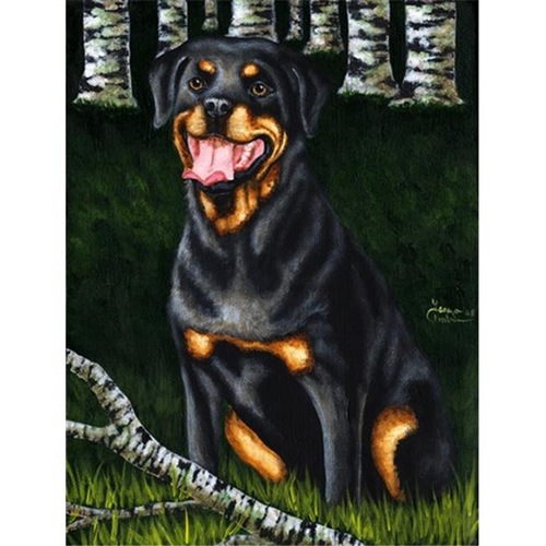 Carolines Treasures AMB1388GF Backwoods Companion Rottweiler Flag Garden Size