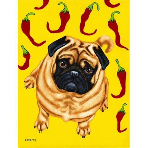 Carolines Treasures AMB1412GF Pick a Pepper Pug Flag Garden Size