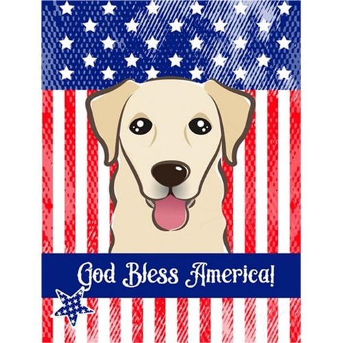 Carolines Treasures BB2182GF God Bless American Flag with Golden Retriever Flag Garden