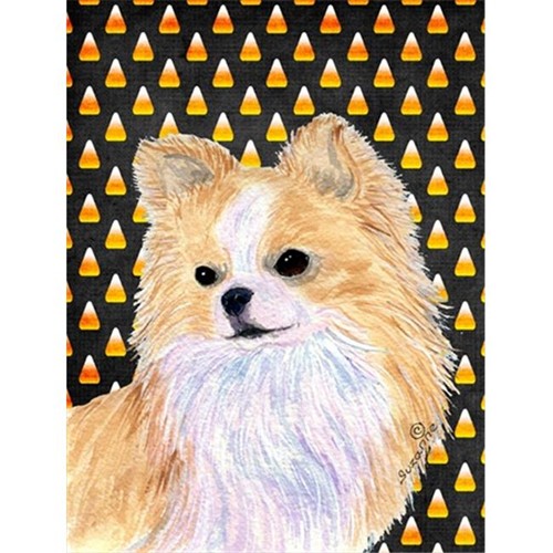 Carolines Treasures SS4266CHF Chihuahua Candy Corn Halloween Portrait Canvas Flag - House Size 28 x 40 in.