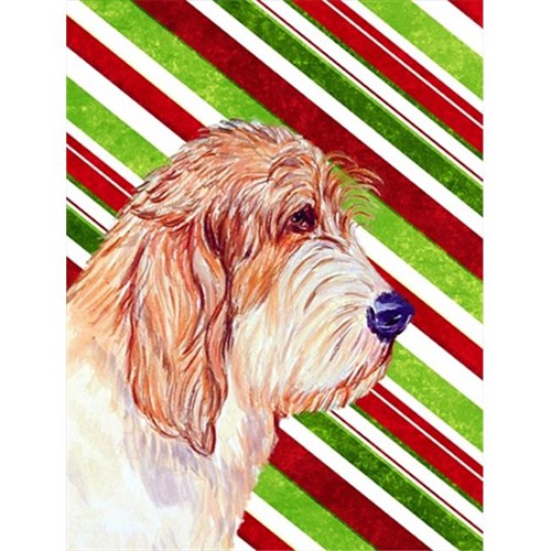 Carolines Treasures LH9262GF 11 x 15 po. Petit Basset Griffon Vensdeen canne de Noël drapeau de Noël pour le jardin