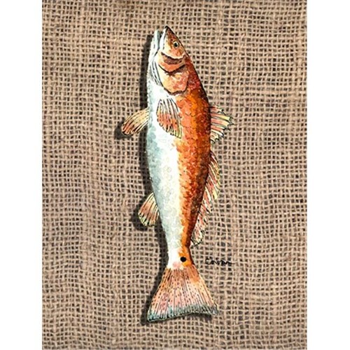 Carolines Treasures 8736CHF Fish Red Fish Canvas Flag - House Size 28 x 40 in.