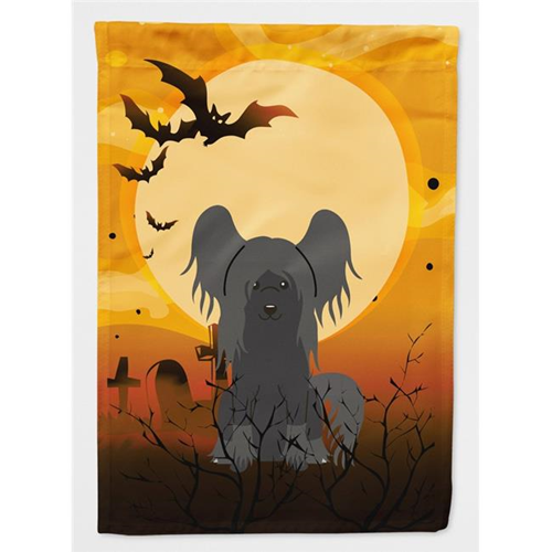 Carolines Treasures BB4378CHF Halloween Chinese Crested Black Flag Canvas House Size