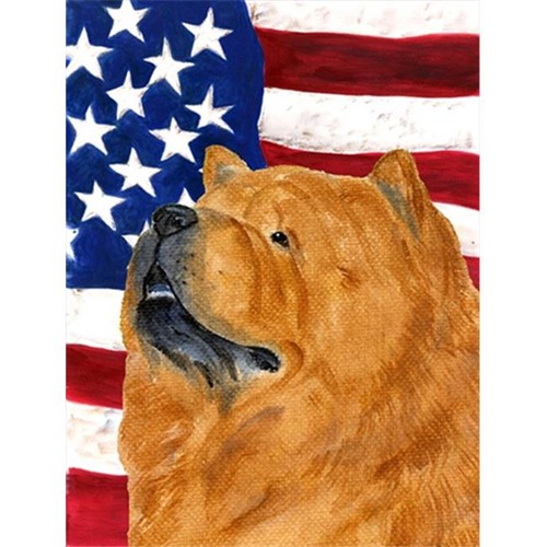 Carolines Treasures SS4029CHF 28 x 40 in. USA American Flag with Chow Chow House Size Canvas Flag