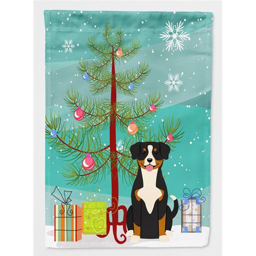 Carolines Treasures BB4163CHF Merry Christmas Tree Entlebucher Flag Canvas House Size