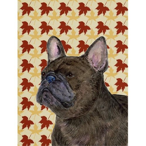 Carolines Treasures SS4337CHF 40 x 40 in. French Bulldog Fall Leaves Portrait Flag Canvas House Size