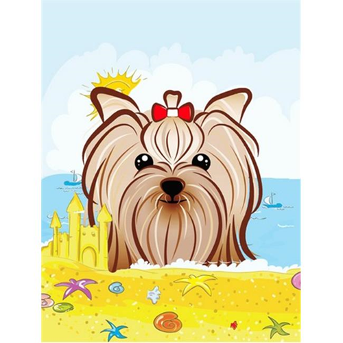 Carolines Treasures BB2072CHF Yorkie Yorkshire Terrier Summer Beach Canvas House Flag