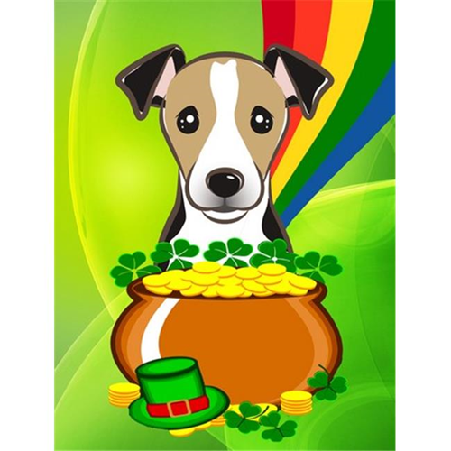 Carolines Treasures BB2005CHF Jack Russell Terrier St. Patricks Day Canvas House Flag