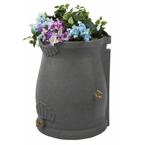 Good Ideas RWURN50-LIG 50 gal Rain Wizard Barrel Urn Light Granite