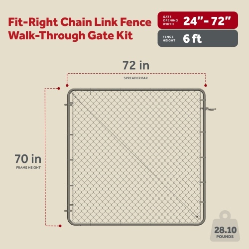 Adjust-A-Gate Fit-Right Chain Link Fence Walk-Through Gate Kit