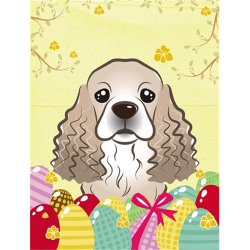 Caroline's Treasures BB7619CHF Welcome Friends Buff Cocker Spaniel Flag Canvas House Size Large Multicolor