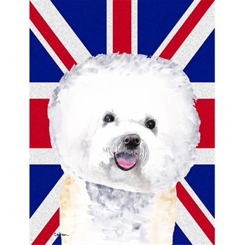 Carolines Treasures SC9818GF Bichon Frise avec Union anglaise Jack British Flag Flag Garden taille