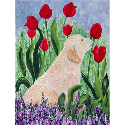 Carolines Treasures SS8610CHF 28 x 40 in. Golden Retriever House Size Canvas Flag