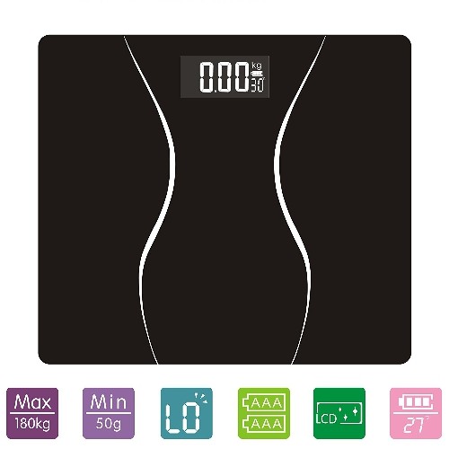 Dr. HEALTH Digital Bathroom Weight Body Scale, Backlit White LED Display, Room Temperature, 400lb 180kg