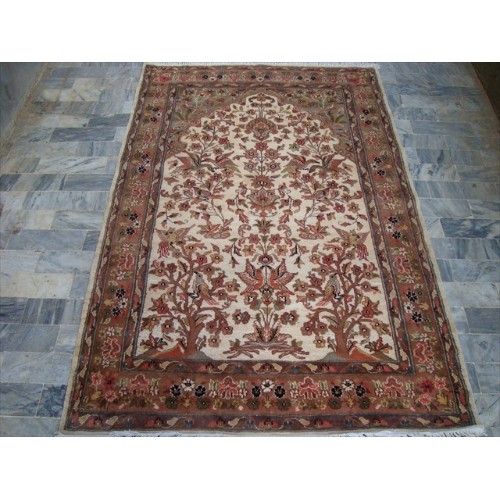Bird Love Tree Life Exclusive Designed Area Rug Hand Knotted Silk Wool Carpet'