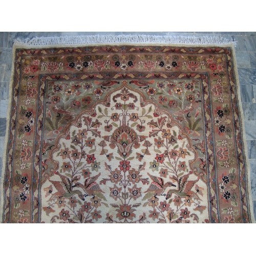 Bird Love Tree Life Exclusive Designed Area Rug Hand Knotted Silk Wool Carpet'