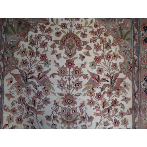 Bird Love Tree Life Exclusive Designed Area Rug Hand Knotted Silk Wool Carpet'