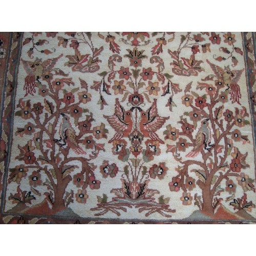 Bird Love Tree Life Exclusive Designed Area Rug Hand Knotted Silk Wool Carpet'