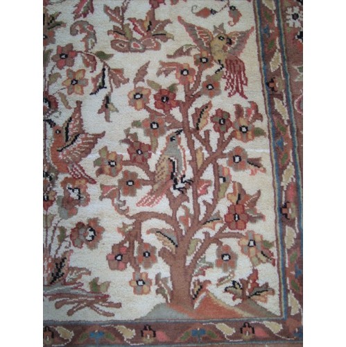 Bird Love Tree Life Exclusive Designed Area Rug Hand Knotted Silk Wool Carpet'