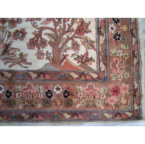 Bird Love Tree Life Exclusive Designed Area Rug Hand Knotted Silk Wool Carpet'