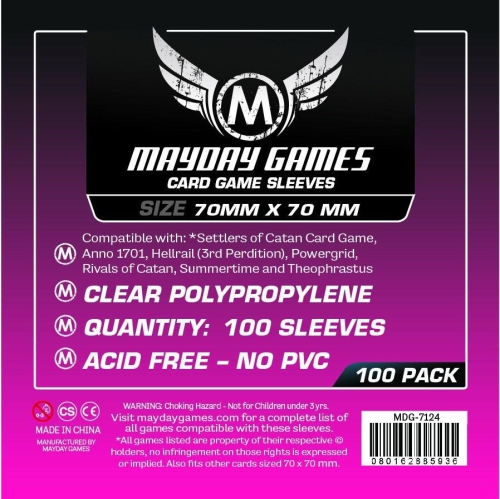 Mayday Games 7124 Small Square Card Sleeves 70X70 - 100