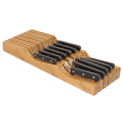 Oceanstar KB1354 Oceanstar In-Drawer Bamboo Knife Organizer