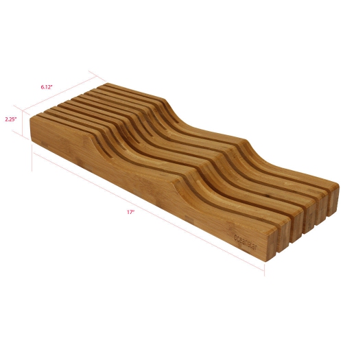 Oceanstar KB1354 Oceanstar In-Drawer Bamboo Knife Organizer