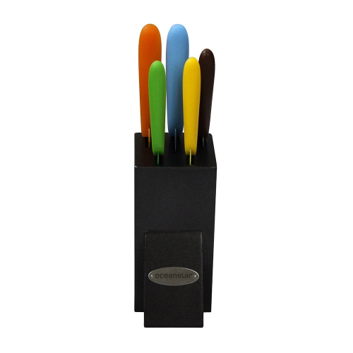 Oceanstar KS1217 6-Piece Non-Stick Coating knife set with Block Elegant Black