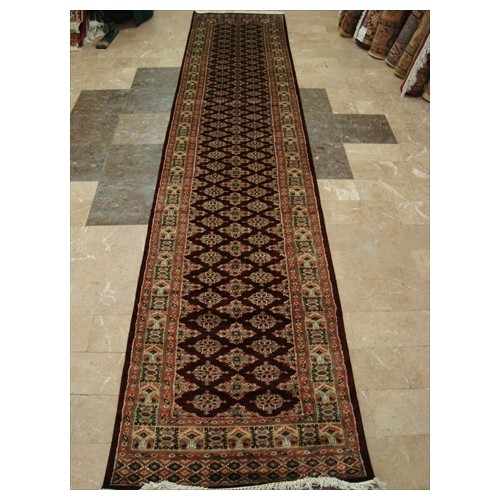 Dark Red Lovely Jaldar Ivory Touch Exclusive Hand Knotted Soft Runner Rug'