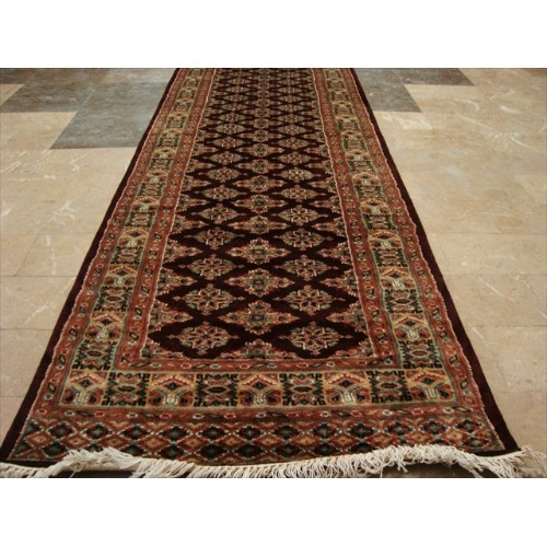 Dark Red Lovely Jaldar Ivory Touch Exclusive Hand Knotted Soft Runner Rug'
