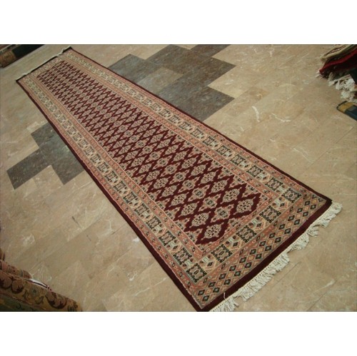 Dark Red Lovely Jaldar Ivory Touch Exclusive Hand Knotted Soft Runner Rug'