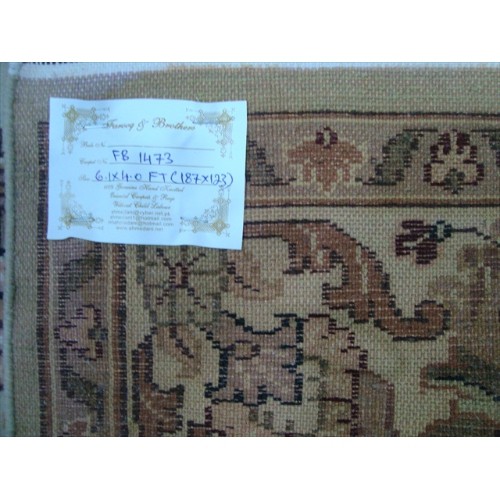 Light Green Ivory Touch Fine Area Rug Hand Knotted Silk Wool Carpet'