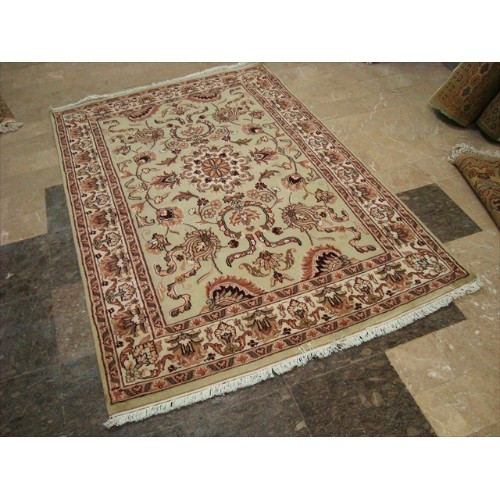 Light Green Ivory Touch Fine Area Rug Hand Knotted Silk Wool Carpet'