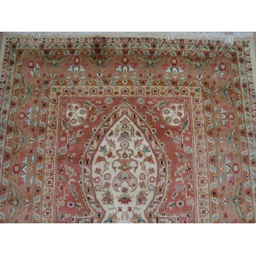 Jhoomar Mehrab Floral Vase Guldasta Hand Knotted Area Rug Wool Silk Carpet'