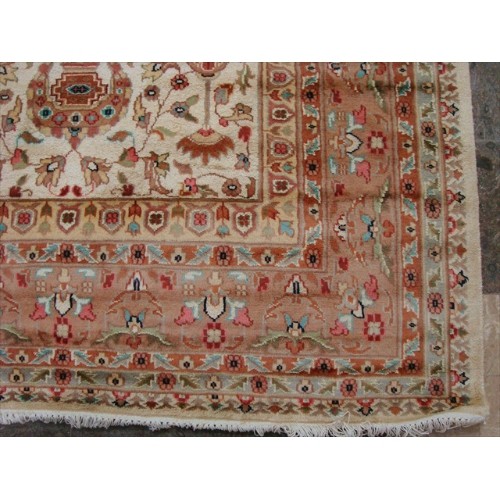 Jhoomar Mehrab Floral Vase Guldasta Hand Knotted Area Rug Wool Silk Carpet'