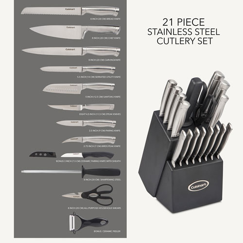 Cuisinart Stainless Steel 21-Piece Knife Block Set (SSC-21CC) - Only at Best Buy