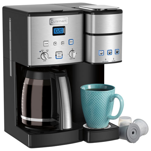 Cuisinart Coffee Center Programmable Coffee Maker - 12-Cup/Single Serve - Black/Stainless Steel