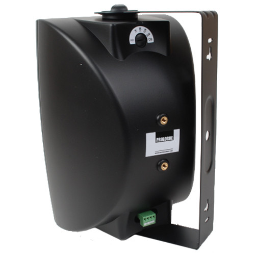 Prologue 5.25" 80W Outdoor-Indoor Speakers Pair 8 Ohms Or 70V With Wall Mounting Brackets Black