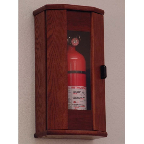 Wooden Mallet FEC11MH Fire Extinguisher Cabinet in Mahogany with Acrylic Door Panel - 5 lbs Capacity