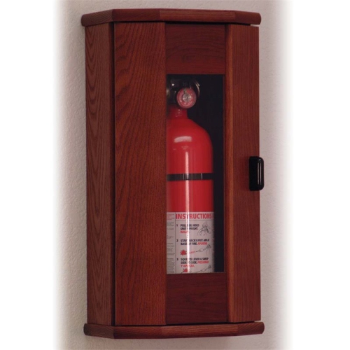 Wooden Mallet FEC21MH Fire Extinguisher Cabinet in Mahogany with Acrylic Door Panel - 10 lbs Capacity