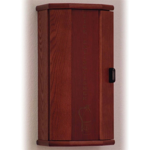 Armoire d’extinction en bois Mallet FEC20MH en acajou avec panneau de porte gravé - capacité 10&nbsp;lb