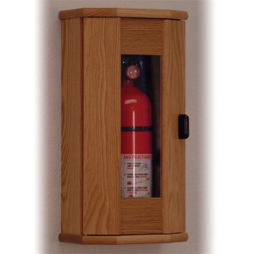 Wooden Mallet FEC21LO Fire Extinguisher Cabinet in Light Oak with Acrylic Door Panel - 10 lbs Capacity