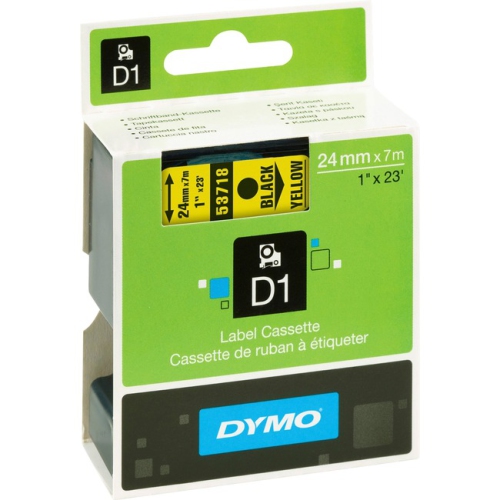 DYMO DYM53718 cassette d’étiquettes 1 po x 23 poNoir-jaune